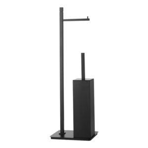 Επιδαπέδια χαρτοθήκη με πιγκάλ Lugano Quadrato Black Mat