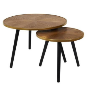 Σετ Ξύλινα Τραπεζάκια Σαλονιού Καφέ