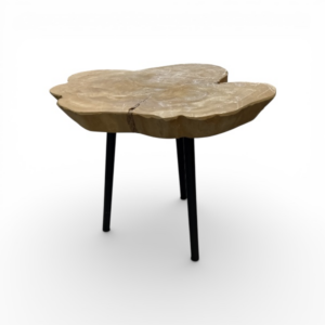 Τραπεζάκι Ξύλου Teak με Μεταλλικά Πόδια Μαύρα