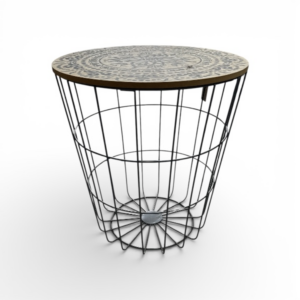 Τραπεζάκι Μεταλλικό Σαλονιού με Ξύλινο Καπάκι