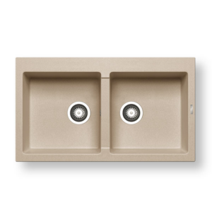 Νεροχύτης Pyramis Pyragranite Athlos 86x50cm 2Β dark beige