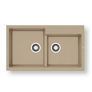 Νεροχύτης Pyramis Pyragranite Ithaka 86x50cm 1 3/4Β dark beige