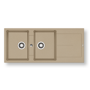 Νεροχύτης Pyramis Pyragranite Ithaka 116x50cm 2Β 1D dark beige