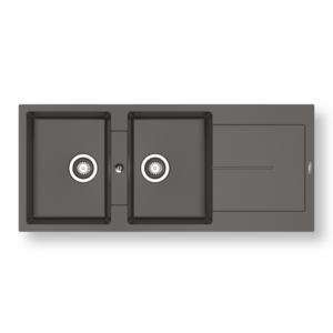 Νεροχύτης Pyramis Pyragranite Ithaka 116x50cm 2Β 1D iron grey