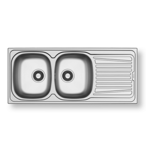 Ανοξείδωτος νεροχύτης Pyramis 116x50cm 2B 1D της σειράς Sparta