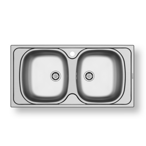 Ανοξείδωτος νεροχύτης Pyramis E33/33 86x43.5cm της σειράς Basic