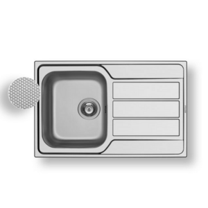 Ανοξείδωτος νεροχύτης Pyramis 79x50cm 1Β 1D της σειράς Athena σαγρέ