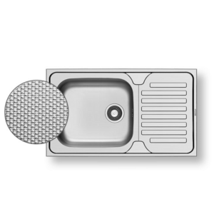 Ανοξείδωτος νεροχύτης Pyramis 86x50cm 1Β 1D της σειράς Dorian σαγρέ