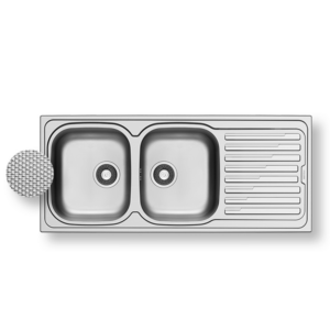 Ανοξείδωτος νεροχύτης Pyramis 116x50cm 2B 1D της σειράς Amaltia σαγρέ