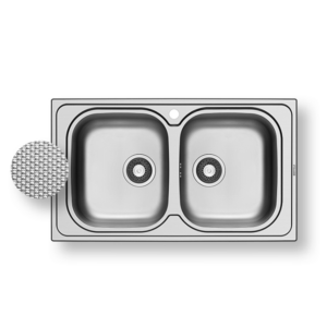 Ανοξείδωτος νεροχύτης Pyramis 86x50cm 2B της σειράς Amaltia σαγρέ