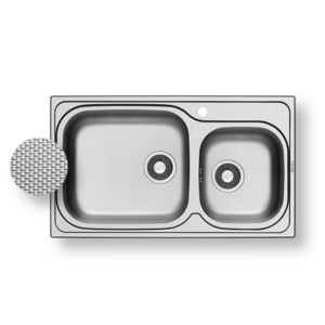 Ανοξείδωτος νεροχύτης Pyramis 86x50cm 2B της σειράς Amaltia Plus σαγρέ