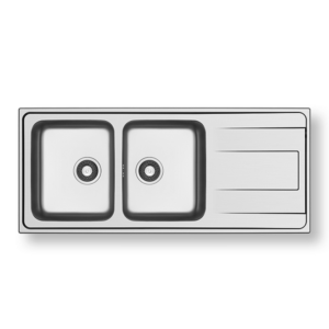 Ανοξείδωτος νεροχύτης Pyramis 116x50cm 2Β 1D της σειράς Alea