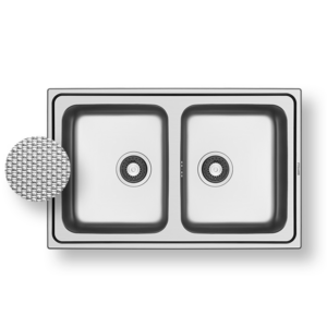 Ανοξείδωτος νεροχύτης Pyramis 79x50cm 2Β της σειράς Alea σαγρέ