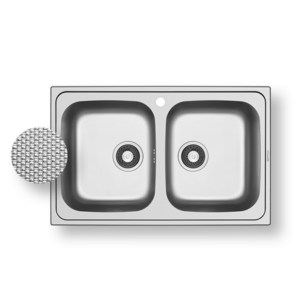 Ανοξείδωτος νεροχύτης Pyramis 79x50cm 2B της σειράς Athena Extra σαγρέ