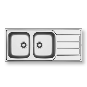 Ανοξείδωτος νεροχύτης Pyramis 116x50cm 2B 1D της σειράς Athena Extra