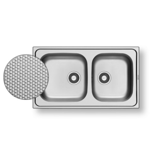 Ανοξείδωτος νεροχύτης Pyramis 86x50cm 2B της σειράς Dorian σαγρέ