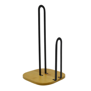 Βάση για Χαρτί Κουζίνας Μεταλλική Μαύρη με Bamboo