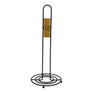 Βάση Χαρτιού Κουζίνας Μεταλλική Μαύρη με Ξύλο