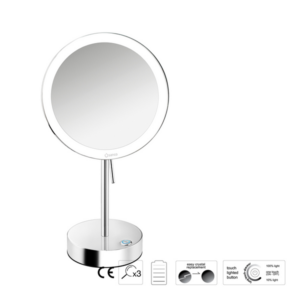 Επικαθήμενος μεγεθυντικός καθρέπτης LED Battery Chrome