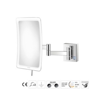 Επιτοίχιος μεγεθυντικός καθρέπτης LED Chrome