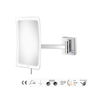 Επιτοίχιος μεγεθυντικός καθρέπτης LED Chrome