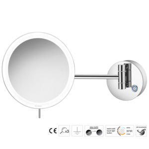 Επιτοίχιος μεγεθυντικός καθρέπτης LED Chrome