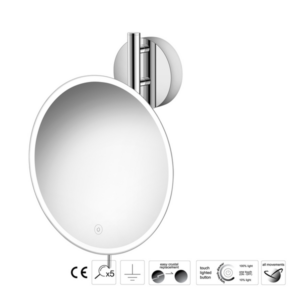 Επιτοίχιος μεγεθυντικός καθρέπτης LED Chrome