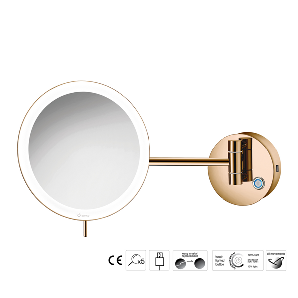 Επιτοίχιος μεγεθυντικός καθρέπτης LED Battery Finishes - Image 4