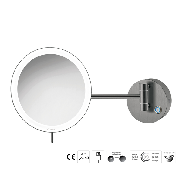 Επιτοίχιος μεγεθυντικός καθρέπτης LED Battery Finishes - Image 7