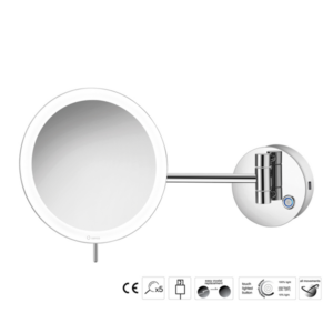 Επιτοίχιος μεγεθυντικός καθρέπτης LED Chrome